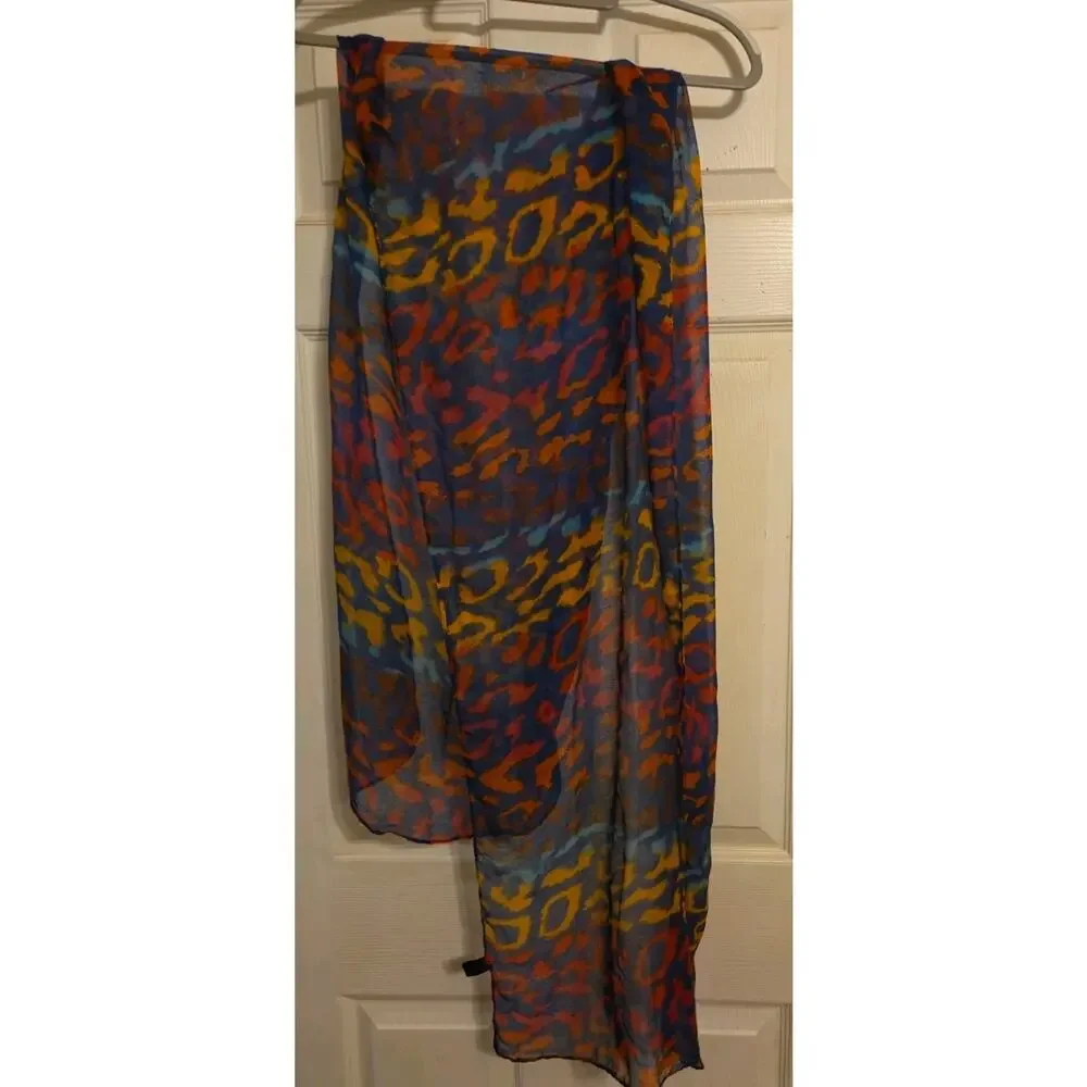 Lot Of 5 Womens Colorful Scarves Animal Print Floral